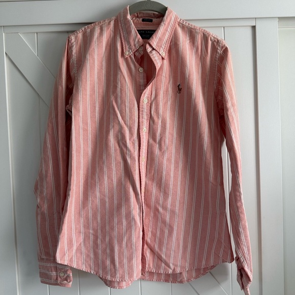 EUC Boys Ralph Lauren Button Down Oxford Spring Long Sleeve Shirt Size 10 - Picture 1 of 4